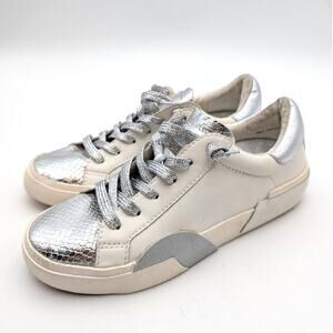 Dolce Vita Zina Sneaker Shoes Women's Snakeskin Silver/White Size US6 EU36.5